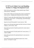 CCTP Level 1-Basic Care and Handling Section 2-1: Puppy Development Exam