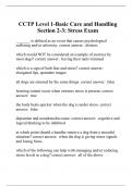 CCTP Level 1-Basic Care and Handling Section 2-3: Stress Exam