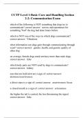 CCTP Level 1-Basic Care and Handling Section 2-2: Communication Exam