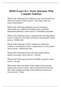 REHS Exam Ch.1- Water Questions With Complete Solutions