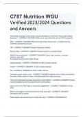 C787 Nutrition WGU Verified 2023/2024 Questions  and Answers