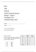 AQA Edexcel GCSE Combined Science  Biology – Paper 1   FINAL QUESTION PAPER AND MARK SCHEME Foundation Tier Predicted Paper 2023