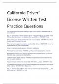 California Driver'  License Written Test  Practice Questions