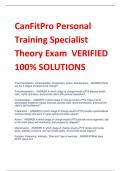 CanFitPro Personal  Training Specialist  Theory Exam VERIFIED  100% SOLUTIONS