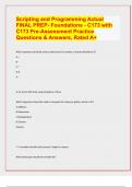 Scripting and Programming Actual FINAL PREP- Foundations - C173 with C173 Pre-Assessment Practice Questions & Answers, Rated A+