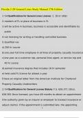 Florida 2-20 General Lines Study Manual 27th Edition Questions and Answers Latest 2023 - 2024 (Verified Answers)