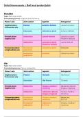 Joint Movements at different Joints (AQA A-Level PE)