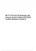 MCN 374 Exam Questions and Answers | Latest Update 2023/2024 (Graded A+)