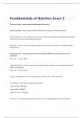 Fundamentals of Nutrition Exam 3 questions and 100% correct answers