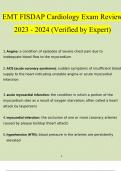 EMT FISDAP Cardiology Exam Review 2023 - 2024 (Verified by Expert)