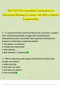 WGU D152 Pre-Assessment Considerations for Instructional Planning for Learners with Mild to Moderate Exceptionalities questions and answers} Latest 2023 - 2024 (verified answers)