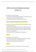HESI A2 Critical Thinking Questions {2020} A+