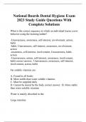 National Boards Dental Hygiene Exam 2023 Study Guide Questions With Complete Solutions