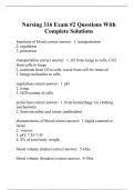 Nursing 316 Exam #2 Questions With Complete Solutions