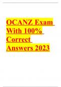 OCANZ Quiz 2023 with verified questions and answers