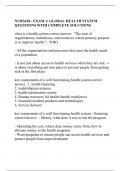 NURS418 - EXAM 1: GLOBAL HEALTH SYSTEM QUESTIONS WITH COMPLETE SOLUTIONS