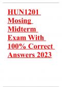 HUN1201 Mosing Midterm Exam: Questions With Correct Answer