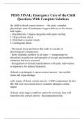PEDS FINAL: Emergency Care of the Child Questions With Complete Solutions
