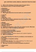 NHA_ CERTIFIED CLINICAL MEDICAL ASSISTANT PRACTICE EXAM 1 Correct Answers