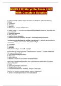 NURS 612 Maryville Exam 4 MC With Complete Solution A patients inability to follow simple instructions could indicate with of the following findings? A. Dysphonia B. Amnesia C. Aphasia D. Depression - Answer D. Depression A patient scores a 3 on a mini-co