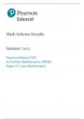 PEARSON EDEXCEL GCE AL Further Mathematics (9FM0)Paper 01 Core Mathematics  -SUMMER 2023 MARK SCHEME