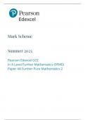 PEARSON EDEXCEL GCE IN A LEVEL FURTHER MATHEMATICS (9FMO) PAPER 4A FURTHER PURE MATHEMATICS 2 SUMMER 2023- MARK SCHEME