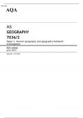 AQA AS GEOGRAPHY PAPER 1 and 2 JUNE 2023 MARK SCHEMEs