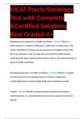 MCAT Psych/Sociology Test with Complete &Certified Solutions Best Graded A+