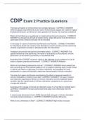 CDIP Practice Exam 2 | 119 Questions and Answers 100% Correct