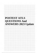 POSTEST ATLS QUESTIONS WITH ANSWERS LATEST UPDATE 2023 /2024