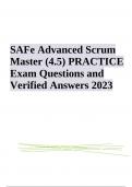 SAFe Advanced Scrum Master (4.5) Exam Questions With Answers 2023/2024 (GRADED)