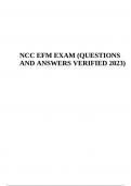 NCC EFM EXAM QUESTIONS WITH ANSWERS LATEST VERIFIED 2023/2024 (GRADED)