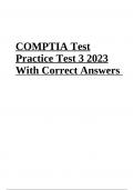 COMPTIA Test Practice Test Questions With Correct Answers | Latest Update 2023/2024 (GRADED)