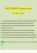 EMT FISDAP Trauma Exam Questions and Answers (2023 - 2024) (Verified by Expert)