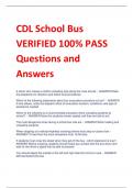 CDL School Bus VERIFIED 100% PASS Questions and  Answers