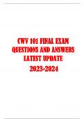 CWV 101 FINAL EXAM  QUESTIONS AND ANSWERS  LATEST UPDATE   2023-2024