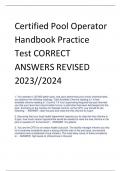 Certified Pool Operator  Handbook Practice  Test CORRECT  ANSWERS REVISED  2023//2024