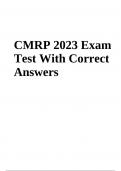 CMRP 2023 Exam Questions With 100% Correct Answers | Latest Update 2023/2024 (GRADED)