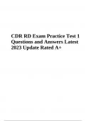 CDR RD Exam Practice Questions and Answers | Latest 2023/2024 (GRADED)