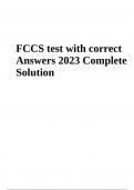 FCCS Final Exam Questions With Correct Answers Latest 2023/2024 (GRADED A+)