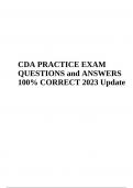 CDA PRACTICE EXAM QUESTIONS WITH ANSWERS LATEST 2023/2024 (GRADED)