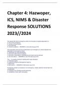 Chapter 4: Hazwoper,  ICS, NIMS & Disaster  Response SOLUTIONS  2023//2024