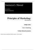 Principles of Marketing 19th Edition By Philip Kotler, Gary Armstrong, Sridhar Balasubramanian (Solution Manual Latest Edition 2023-24, Grade A+, 100% Verified)