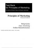 Principles of Marketing 19th Edition By Philip Kotler, Gary Armstrong, Sridhar Balasubramanian (Test Bank Latest Edition 2023-24, Grade A+, 100% Verified)