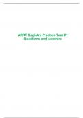 ARRT Registry Practice Test #1 Questions and Answers