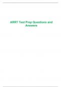 ARRT Test Prep Questions and Answers