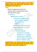 UNIVERSITY OF TEXAS NURS 5336 FNP 3 FINAL EXAM REVIEW NEW UPDATE 2023 ASSURED SUCCESS A+ 