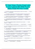 NY State Notary Practice Exam Latest  Version Updated 2023-2024/ Practice  Notary Exam NYS New Version