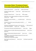 Fresenius Water Treatment Exam / Fresenius Hemodialysis Study Guide