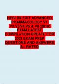 HESI RN EXIT ADVANCED PHARMACOLOGY V1 ,V2,V3,V4,V5 & V8 (2019) EXAM LATEST COMPILATION UPDATE FOR 2023 EXAM PREP QUESTIONS AND ANSWERS A+ RATED